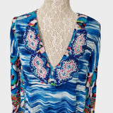 Antica Sartoria Ocean Breeze Viscose Kaftan Dress