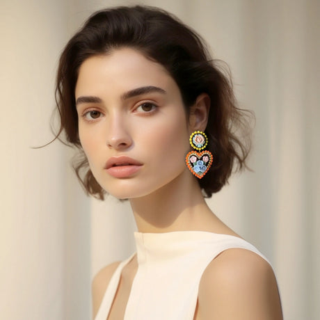 Mouchkine Jewelry Petits Coeurs Orange Earrings