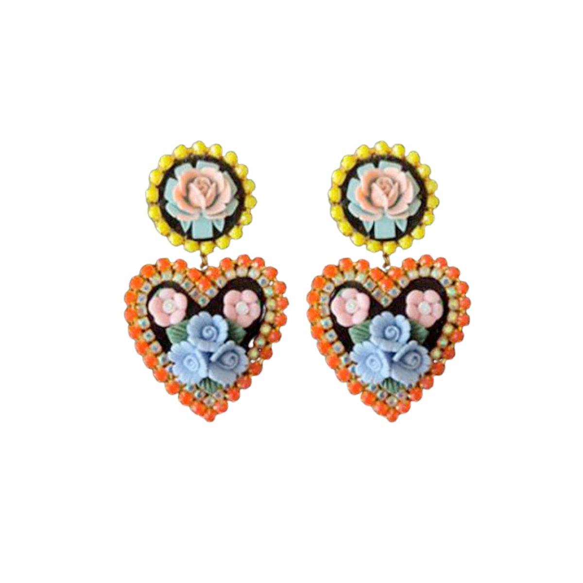 Mouchkine Jewelry Petits Coeurs Orange Earrings