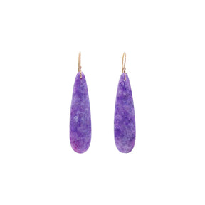 Ishq 18k Rose Gold Purple Speckled Stone Dangle Earrings