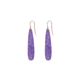 Purple Speckled Stone Dangle Earrings