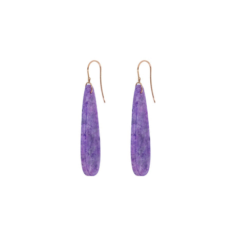 Purple Speckled Stone Dangle Earrings