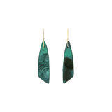 Banded Green Malachite Dangle Earrings