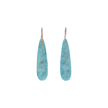 Ishq 18k Rose Gold Marbled Amazonite Stone Dangle Earrings