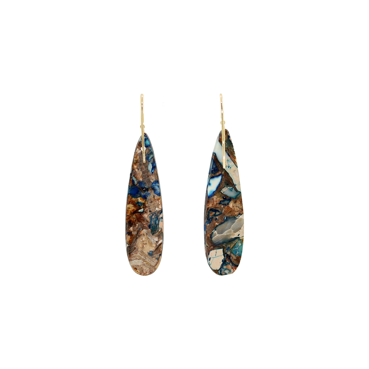 Blue Jasper Matrix Dangle Earrings