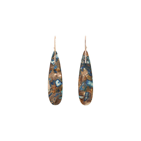 Ishq 18k Rose Gold Blue Jasper Matrix Dangle Earrings