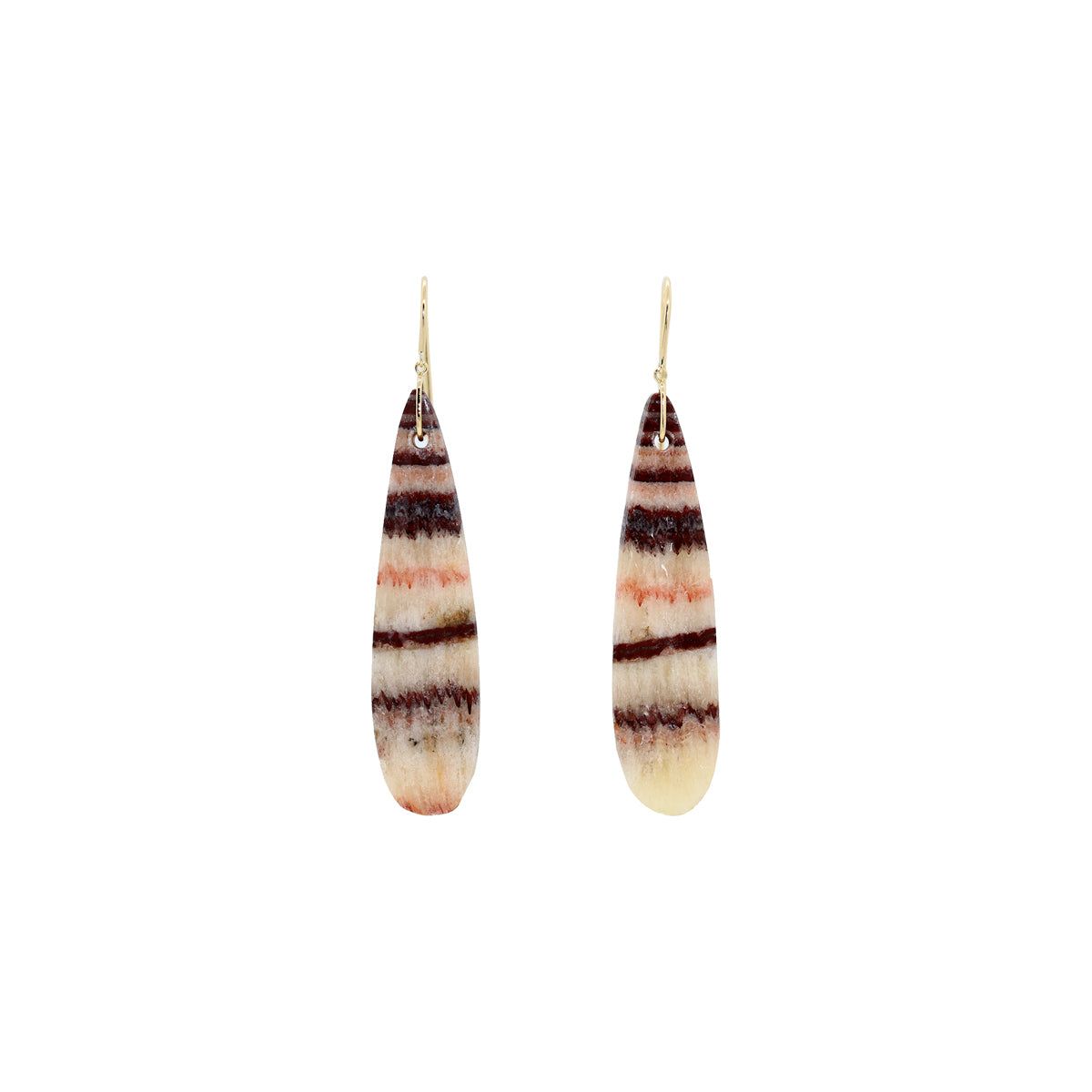 Ishq 18k Yellow Gold Banded Jasper Stone Dangle Earrings