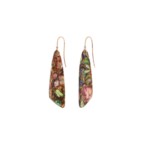 Ishq 18k Rose Gold Imperial Jasper Stone Dangle Earrings
