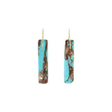 Rectangular Turquoise Stone Dangle Earrings