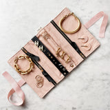 Bag-All Medium Black and White Striped Jewelry Roll Case