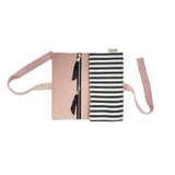 Bag-All Medium Black and White Striped Jewelry Roll Case