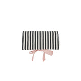 Bag-All Medium Black and White Striped Jewelry Roll Case