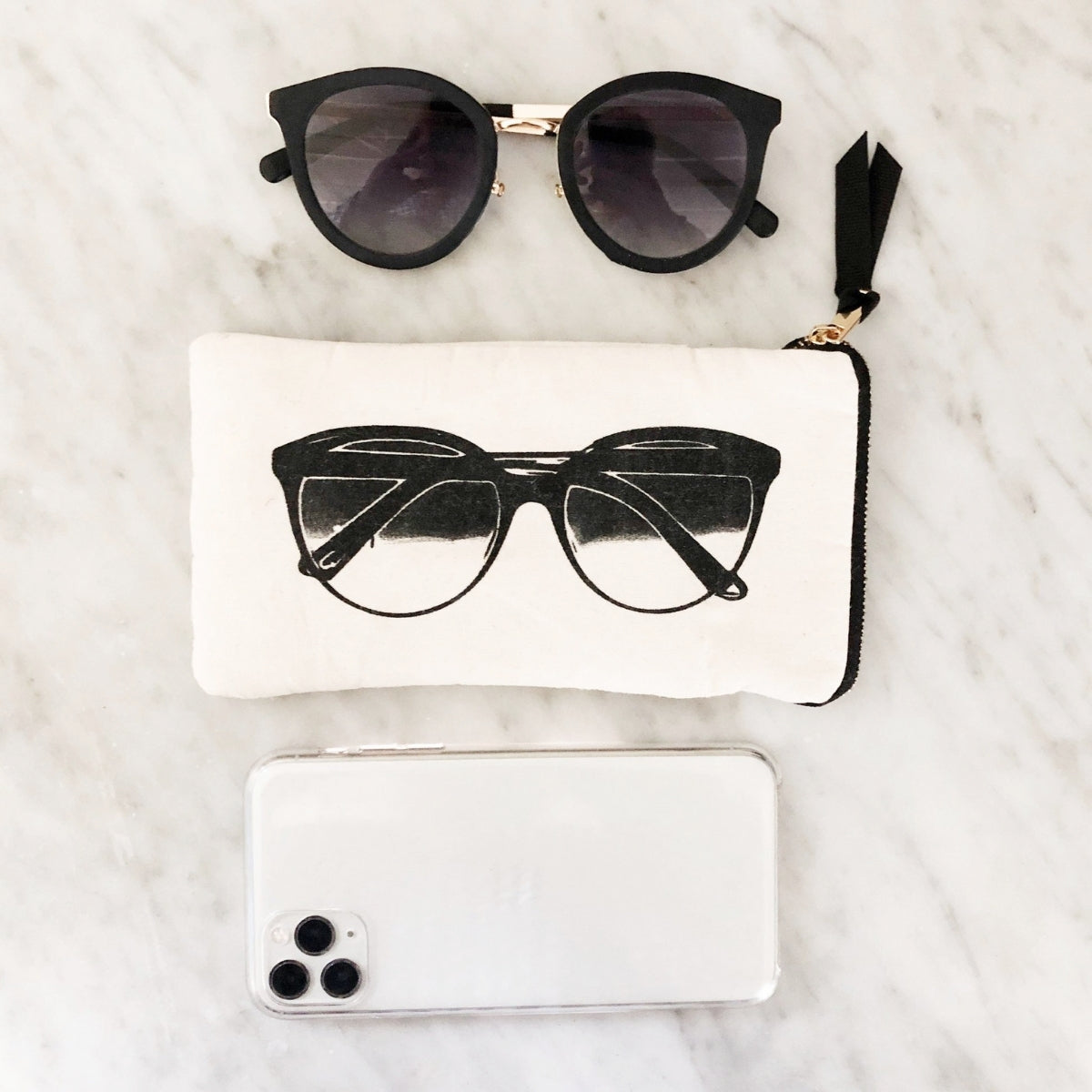 Bag-All Cream Sunglasses Case with Slip Pocket