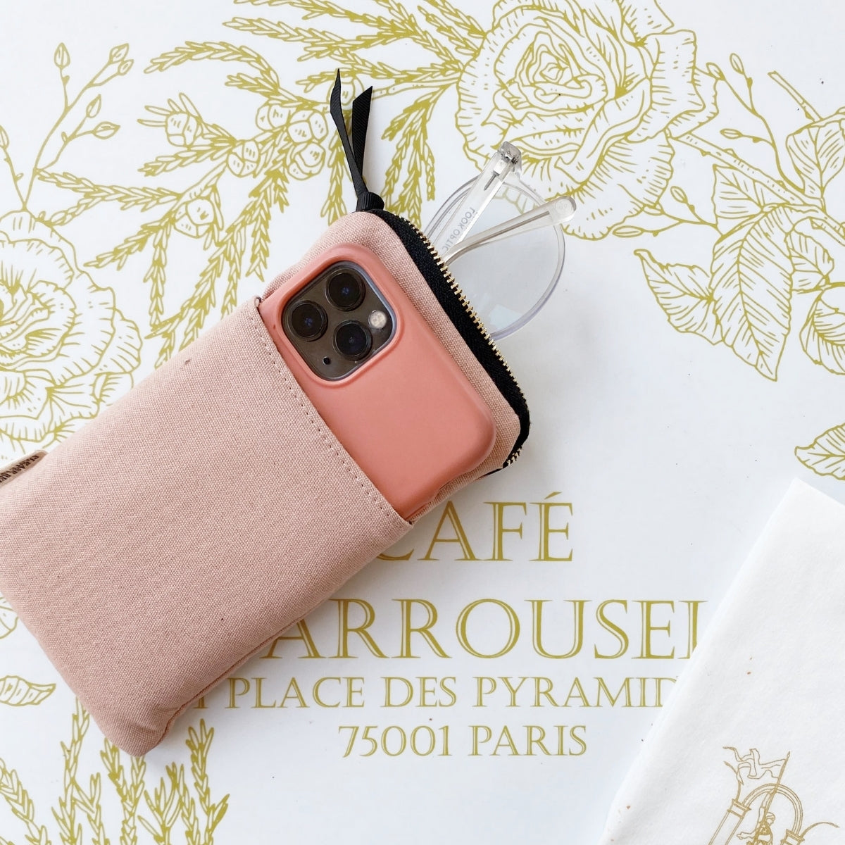 Bag-All Pink Blush Sunglasses Case with Slip Pocket