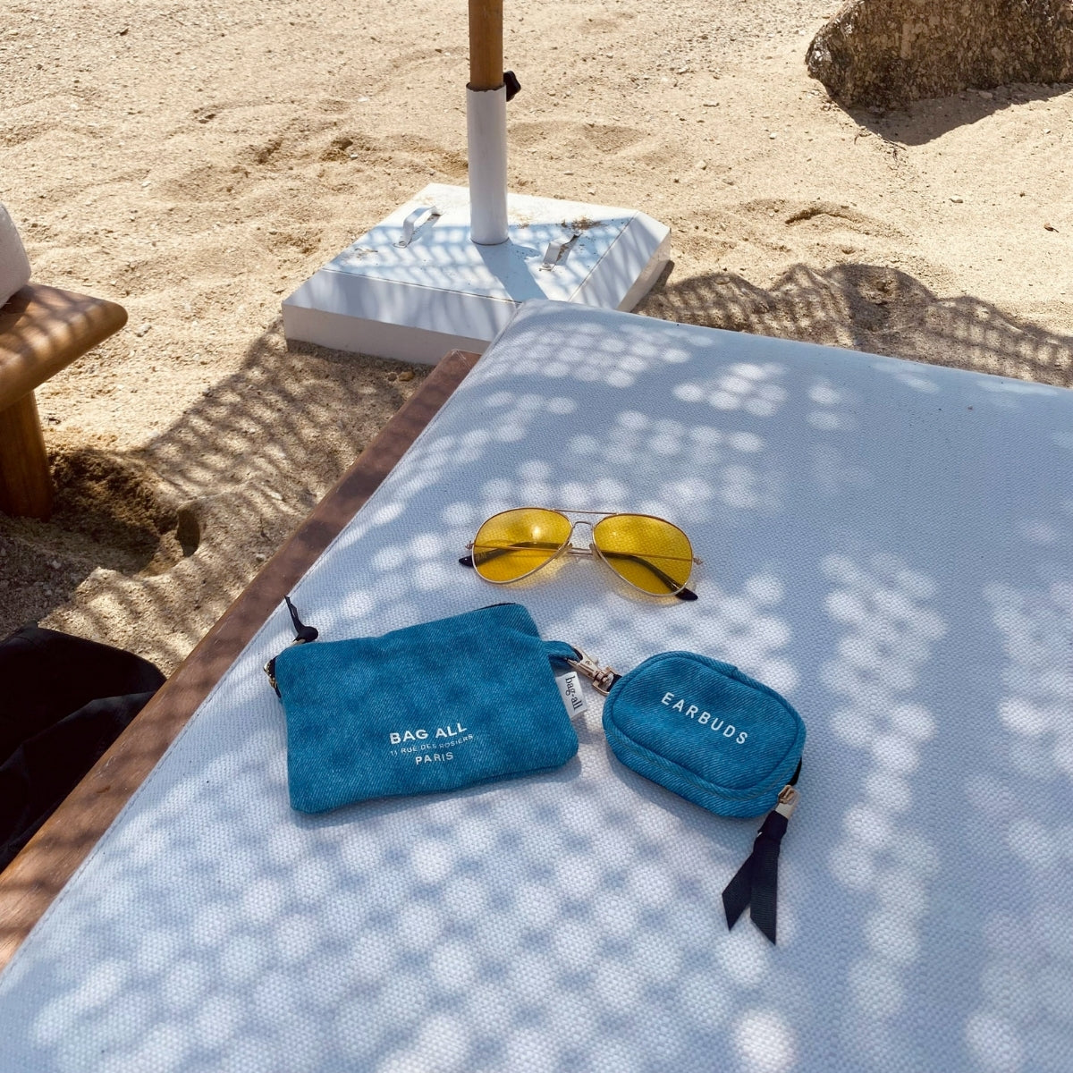 Bag-All Denim Earbuds Travel Case with Clasp