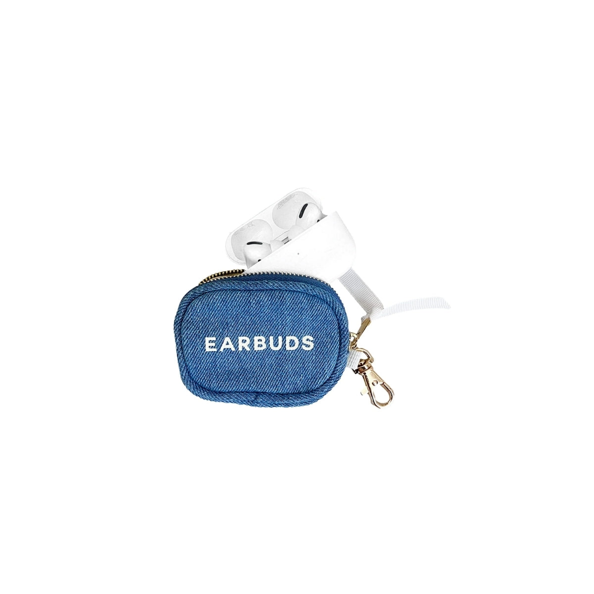 Bag-All Denim Earbuds Travel Case with Clasp