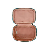 Bag-All Small Teal Quilted Eco Velvet Makeup Case