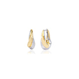 Tai Two-Tone Twisted Teardrop Huggie Earrings