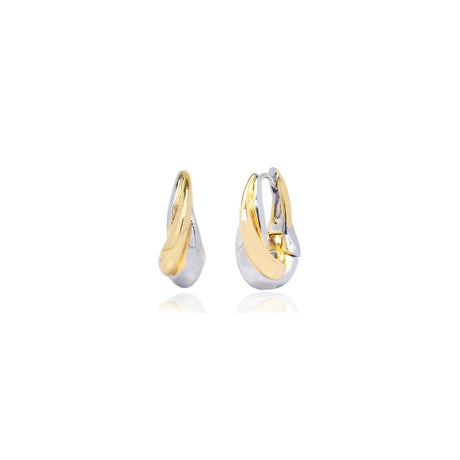 Tai Two-Tone Twisted Teardrop Huggie Earrings