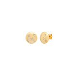 Tai Gold Button Earring Stud Earrings with CZ Stars