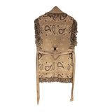 Beige Paisley Fringe Vest