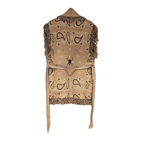 Beige Paisley Fringe Vest