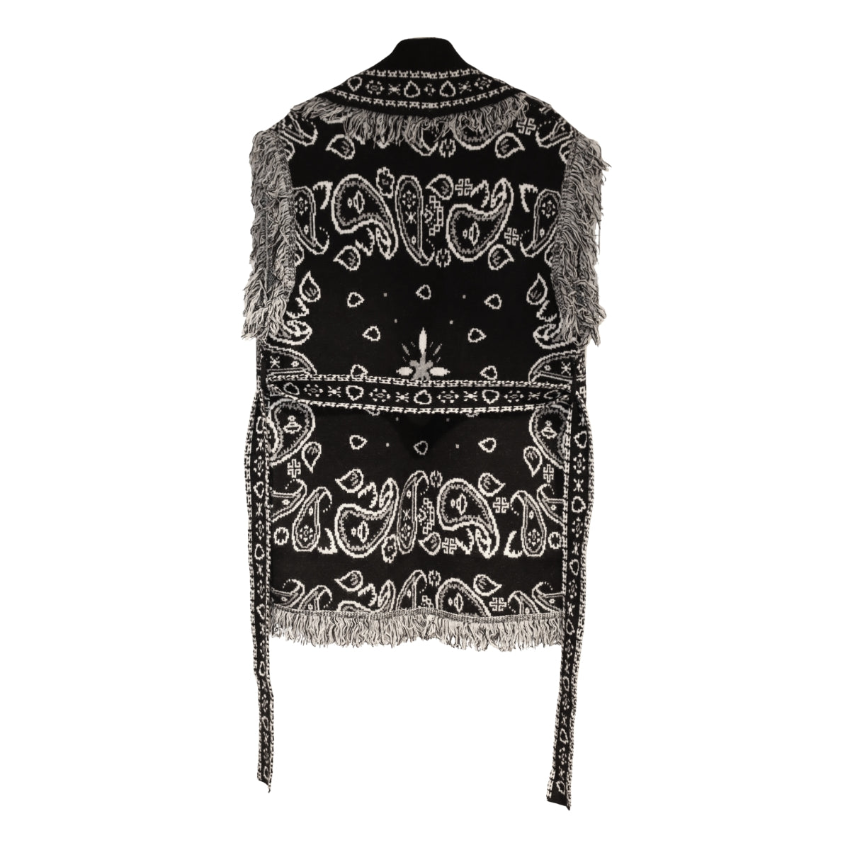 Black Paisley Fringe Vest