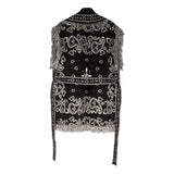 Black Paisley Fringe Vest