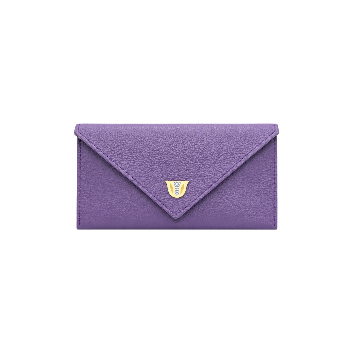 Joumana Dagher Purple Arabic Finjan Cup Emblem Leather Wallet