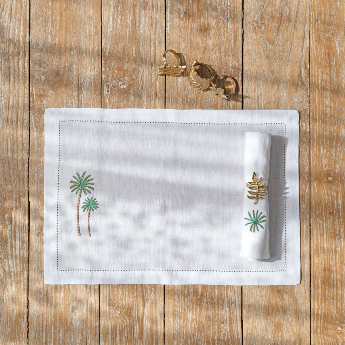 Firoze Linen Table Mats and Dinner Napkins Gift Set