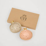 Curate Home Pink and Cream Pomegranate Bowls Set of 2