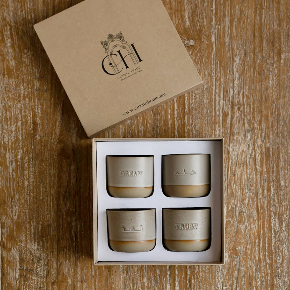 Curate Home Dream and Trust Cups Set of 4