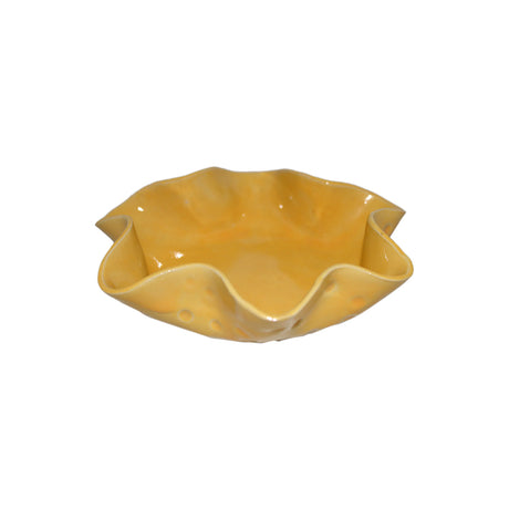 Plated Ceramics Yellow Wavy Ceramic Snack Bowl
