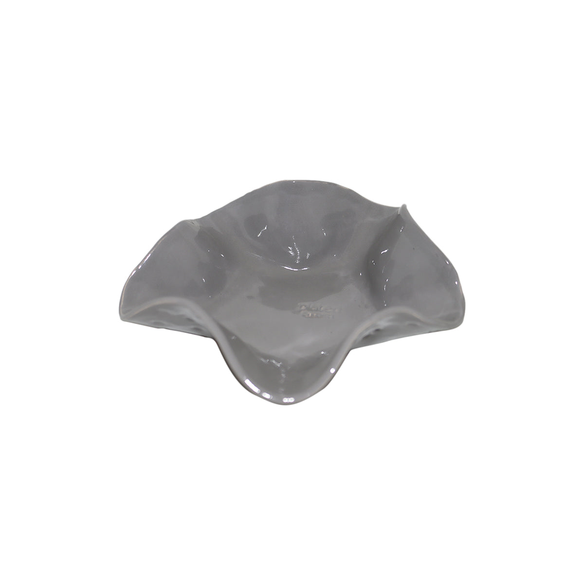 Plated Ceramics Grey Wavy Ceramic Snack Bowl
