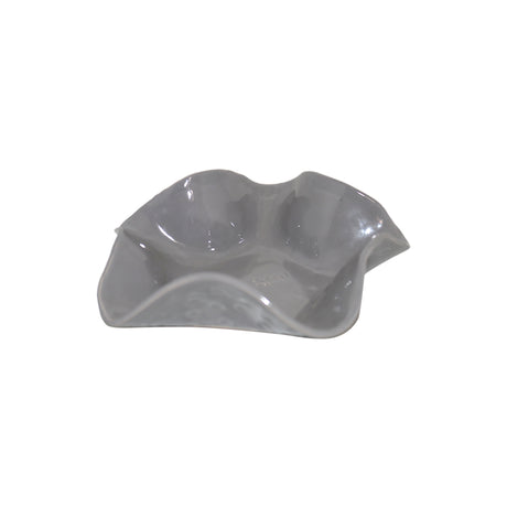 Plated Ceramics Grey Wavy Ceramic Snack Bowl