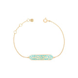 Orchid Jewelry 18k Gold Prayer Turquoise Enamel Bracelet