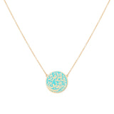 Orchid Jewelry 18k Gold Prayer Turquoise Enamel Necklace