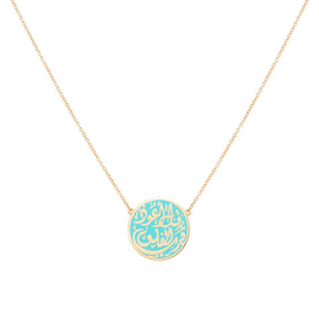 Orchid Jewelry 18k Gold Prayer Turquoise Enamel Necklace