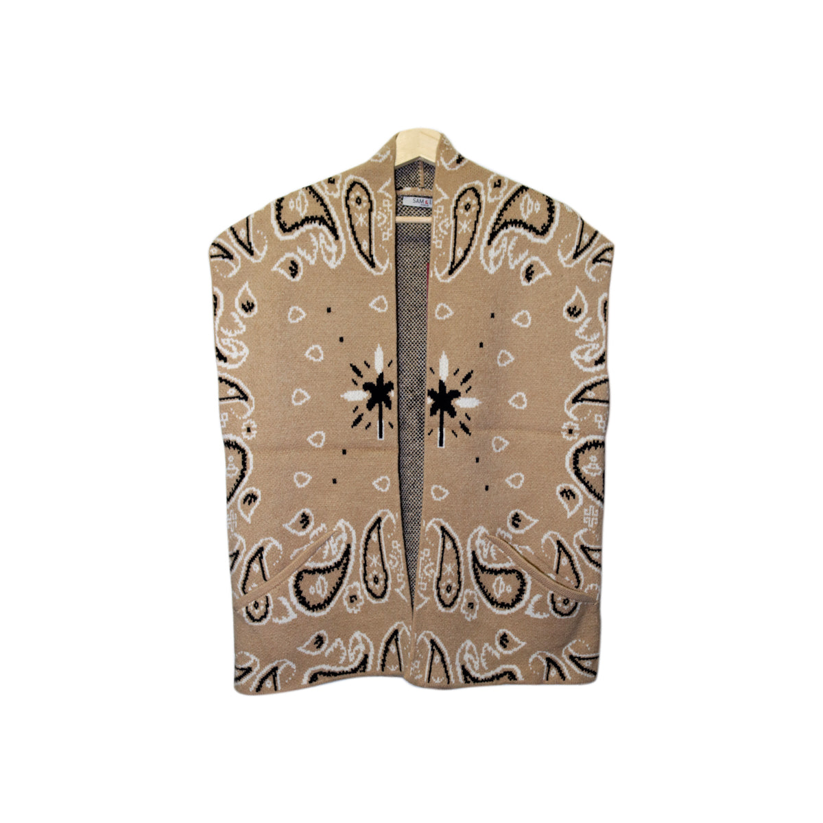 You & Eye Beige Bandana Paisley Vest