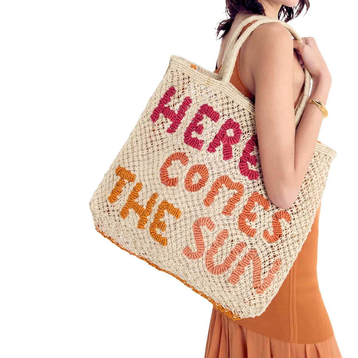 The Jacksons Bags Large Here Comes The Sun Natural Jute Bag