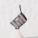 Sorbet Island Blue Woven Clutch Bag