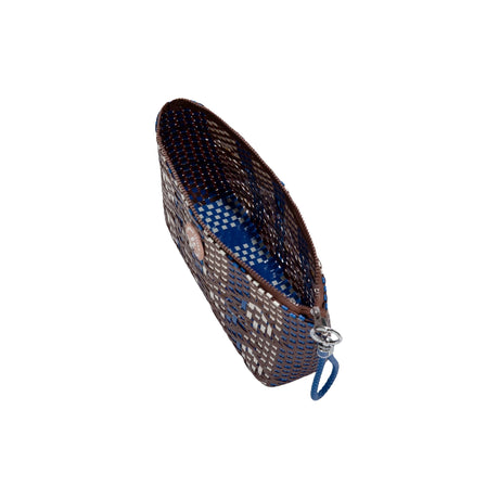 Sorbet Island Blue Woven Clutch Bag