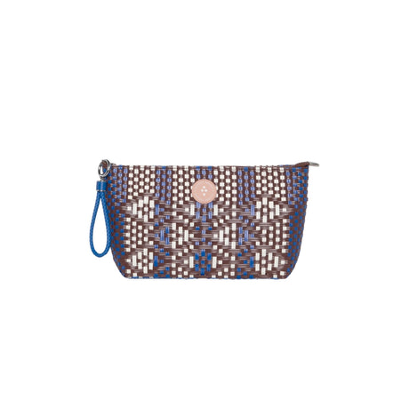 Sorbet Island Blue Woven Clutch Bag