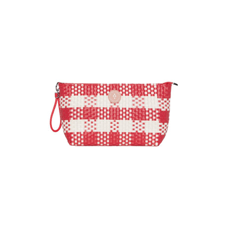Sorbet Island Red Woven Clutch Bag