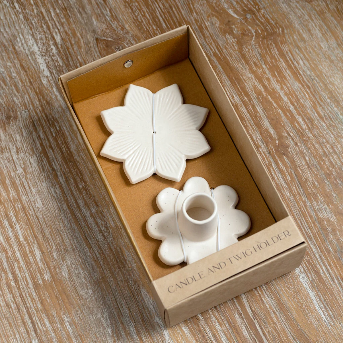 Curate Home Candle and Twig Holder Set