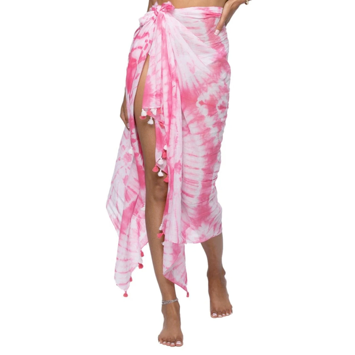 Golden Sun Pink Tie Dye Beachy Breeze Sarong