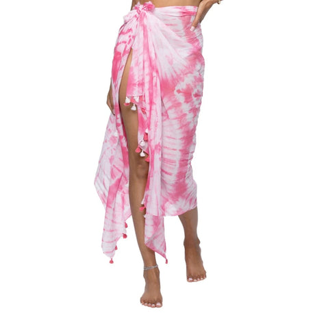 Golden Sun Pink Tie Dye Beachy Breeze Sarong