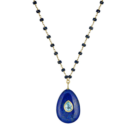 Rachel Reinhardt Lapiz Lazuli and Aqua Necklace