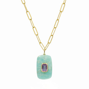 Rachel Reinhardt Amazonite and Amethyst Necklace