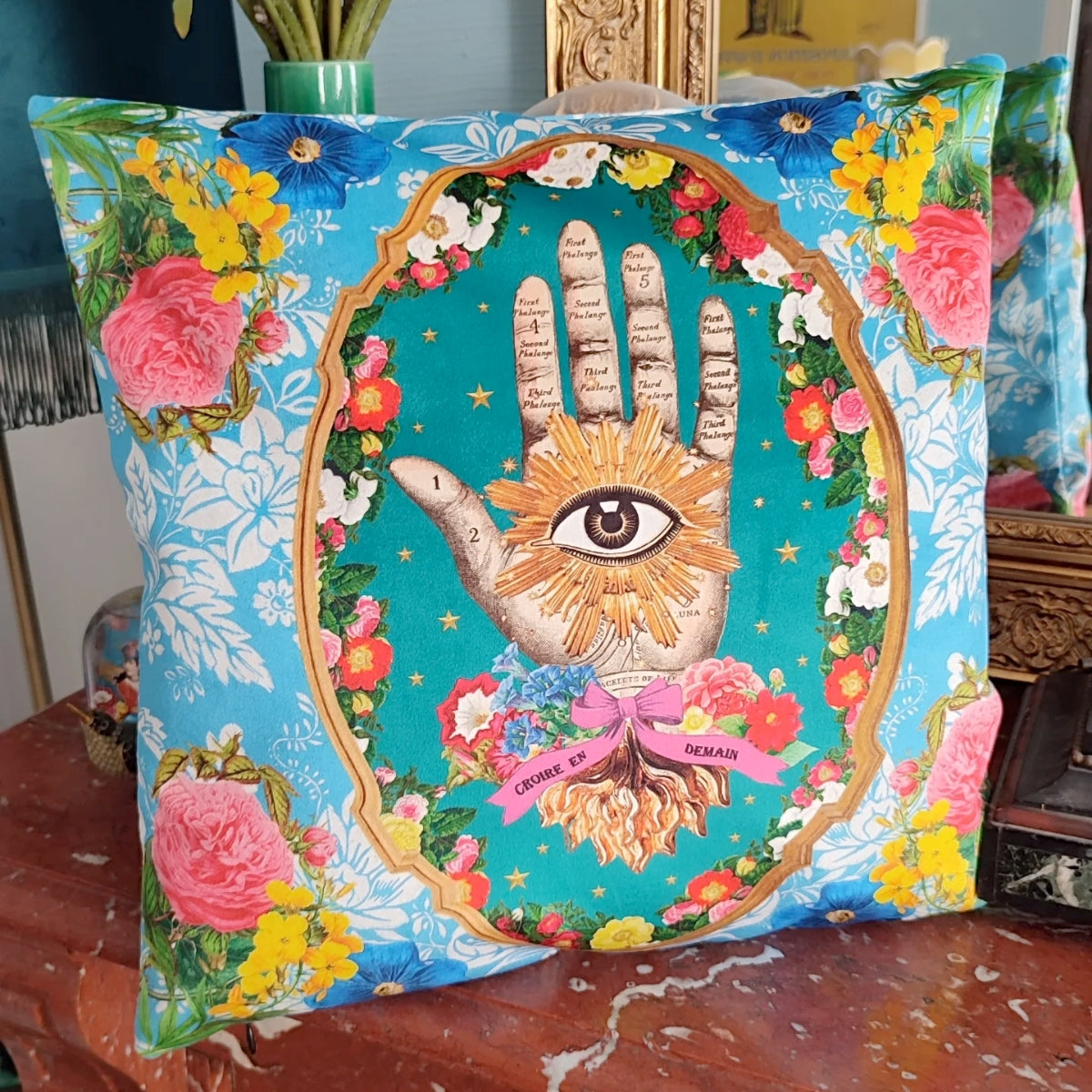 Mouchkine Jewelry Lucky Hand Cushion Cover